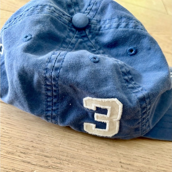 Like new Boys 4-7 Cotton Chino Baseball Cap in blue with big pony. - Picture 2 of 3